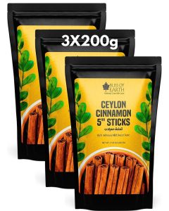 Bliss of Earth True Ceylon Cinnamon Sticks 5" Cut 3X200g, Original Sri Lankan Cinnamon For Baking, Cooking, Tea & Coffee