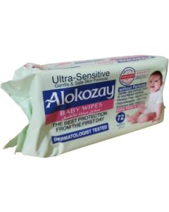 Alokozay Ultra-Sensitive Baby Wipes with Aloe Vera and Chamomile - 72 Count