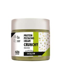 EATALIAN by AMZ BETTER Spreadable Crunchy Pistachio Protein Cream 7 oz/200 gr, Pistachio Cream with Grains, Protein Paste, Sweet Taste, Ideal on Bread and Excellent for Dubai Chocolate, Made in Italy