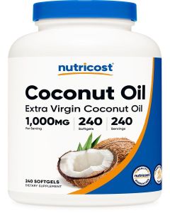 Nutricost Coconut Oil Softgels (1000mg) 240 Softgels, Extra Virgin