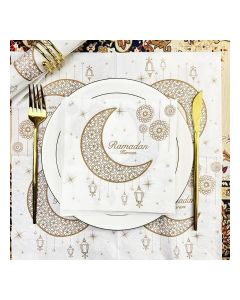 Eid Ramadan Disposable Moon & Lantern Table Napkins (20pcs - Brown)