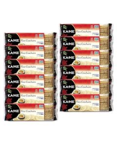 KAME GlutenFree Original Rice Crunch Crackers 35 oz Pack of 12 Authentic Asian Ingredients and Flavors Certified Gluten Free Crackers No Artificial FlavorsColors Non GMO Snacks Served with Asian Salmon Cream Cheese Egg Tuna Salad Asian Guacamole Hummus Ma