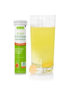 Igennus Super BComplex Methylated Liquid BVitamin Effervescent Supplement Fast Action Energy Drink Caffeine SugarFree Orange Flavor Vegan 20 Tablets