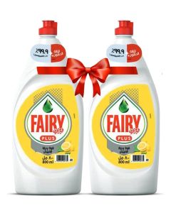 Fairy Lemon Dishwashing Liquid with Bleach Alternative Powe 2x800ml