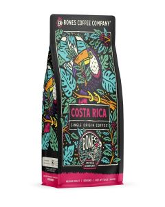 Bones Coffee Company Costa Rica Single-Origin, Cocoa, Nutty and Milk Chocolate Notes, Ground Coffee Beans, Low Acid Medium Roast Arabica Beans Flavored Coffee for Auto drip Coffee Maker, 12 oz Ground