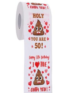 50th Birthday Gifts for Women, Men, Her, Him - Happy Prank Toilet Paper - 50th Birthday Decorations, Party Supplies Favors - 50 Years Old Funny Gag Gift Ideas, Novelty Bday Present for Friends, Family