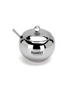 Sumeet Stainless Steel Ghee and Oil Pot Storage Container with Spoon for Kitchen 85cm Dia 230ML Pack of 1 Silver
