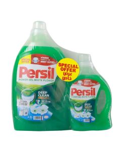 Persil Power Gel White Flower Laundry Detergent With Boosted Anti Greying Formula, Green- 2.9Ltr+1Ltr
