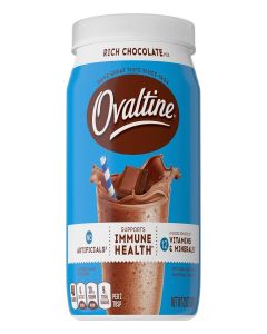 Ovaltine Rich Chocolate Drink Mix, Powdered Drink Mix for Hot and Cold Milk, 12 OZ Canister