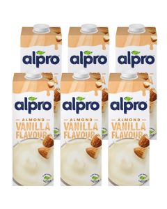 Alpro Almond Vanilla Drink, 100% Plant-Based, Lactose Free - 1L (6x1L)