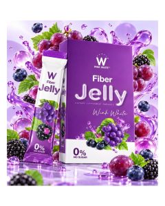W Fiber Jelly Dietary Supplement / Grape & Berry Jelly Sticks / 0% No Sugar / Convenient Fiber Jelly Sachets