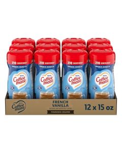 Nestle Coffee mate Coffee Creamer French Vanilla Non Dairy Powder Creamer 15 oz Canister Pack of 12