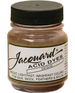 Jacquard Acid Dye 12oz Jar Olive Acid Dye for Wool Silk Alpaca Feathers Cosplay Wigs and Nylon Powder Wool Dye for Full Coverage Dyeing Vibrant Acid Silk Dye