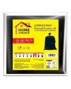 60 Gallons, Pack of 20-Pieces, Size 90x110 cm , Heavy Duty Bio-degradable Garbage Bags Flat, Bin Liners