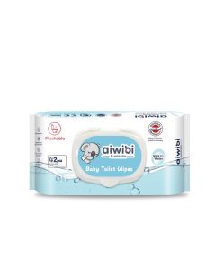 Baby Toilet Wipes; 99.91% Water, Flushable Wet Cleansing Towelettes, Fragrance-Free, Alcohol-Free-42 Count