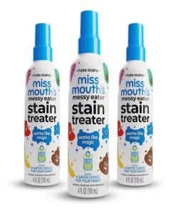 Messy Eater Stain Remover Spray for Baby Clothes, Newborn Essentials, Food, Grease & Coffee Stains, Laundry and Fabric Spot Cleaner, Pack of 3 Bottles, 120ml Each