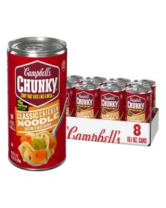 Campbell's Chunky Soup, Classic Chicken Noodle Soup, 16.1 Oz Can (Case of 8)