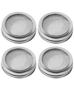 4 Pack Sprouting Lids Mason Jar Sprouting Lids 20 Mesh 304 Stainless Steel Regular Mouth Jar Screen Sprouting Kit Lids for Growing Bean Broccoli Alfalfa Salad Sprouts and More