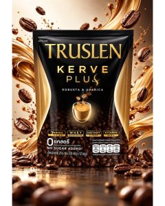 Truslen Kerve Plus – Premium Robusta & Arabica Coffee (12 Sachets x 18g) – Whey Protein, Amino Acids & Dietary Fiber, No Sugar Added