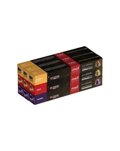 Nespresso Compatible Aluminium Capsules (3 Flavors: Palermo, Decaf, Ethiopian), Pack of 9 (90 Capsules)