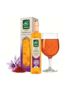 ZANBAGH Saffron Syrup 650ml – Traditional Drink Syrup with Real Saffron Threads – Natural Color