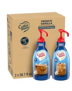 Nestle Coffee mate Coffee Creamer French Vanilla Concentrated Liquid Pump Bottle Non Dairy No Refrigeration 507 fl oz Pack of 2