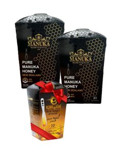 Al Malaky’s Manuka Spoon Offer – 2 Pack Manuka Spoons (20 Spoons/Pack) and Sidr Honey Spoons (Pack of 10 Spoons) 240g+240g+120g