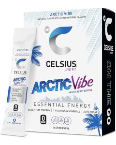CELSIUS On-the-Go Powder Sticks Arctic Vibe - Essential Energy Drink Mix, 14 Sticks (2.6 Oz)