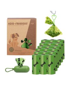 18 Rolls / 270 Pcs Pet Hygiene Litter Disposable Bags with scent Biodegradable Dog Litter Bags with Dispenser Eco-Friendly Leak Proof Pet Health Disposal Refill Bags
