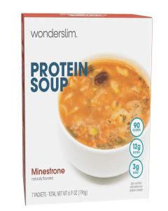 WonderSlim Protein Soup, Minestrone Soup, 90 Calories, 12g Protein, Low Sugar (7ct)