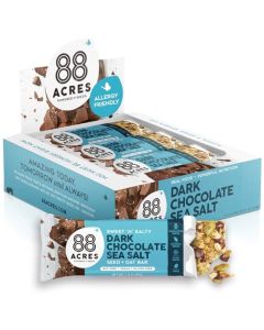 88 Acres Granola Bars Dark Chocolate Sea Salt 12 Count School Safe Allergen Free Seed Oat Snack Bar Gluten Nut Free Vegan NonGMO Kosher Individually Wrapped
