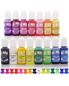 15 Colors Epoxy Pigment Liquid Resin Colorant Each 035oz NonToxic Epoxy Resin Dye