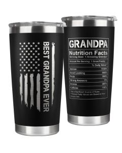 KATLADIZ Grandpa Gifts Grandpa Birthday Gifts from Grandchildren Fathers Day Gift Birthday Christmas for Grandfather Grandfather Gift Ideas from Granddaughter Grandson 20 Oz Black Tumbler