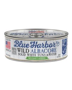 Blue Harbor Fish Co Wild Albacore Solid White Tuna in Water No Salt Added 46 oz Can Pack of 12