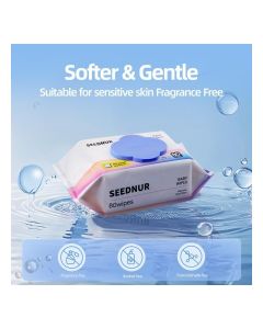 Organic Pure Cotton Baby Wet Wipes, Specially Crafted for Sensitive Skin Gentle, Eco-friendly and Suitable for Sensitive Skin Perfect for Travel and Everyday Use (80 Wipes/Pack)