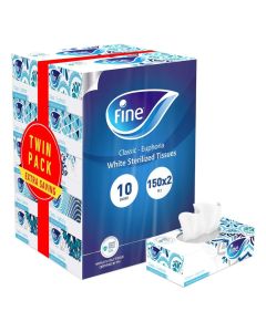 Fine Facial Tissue Pack of 10 Box- 150x2 Ply