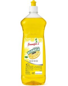 Jennifer’s Dish Wash Liquid 1L - Lemon Scent - Tough on Grease, Gentle on Hands - New Formula for Sparkling Dishes
