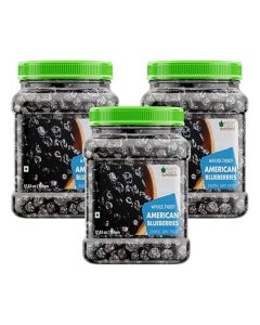 Whole Dried American Blueberries 500g Pack of 3