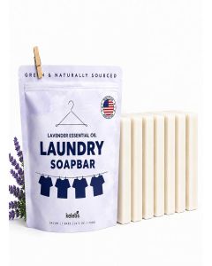 KELEBS Organic Laundry Soap Bar with Lavender for Sensitive Skin - Delicate Stain Remover Clothes, Underwear, Collar - 9 pcs