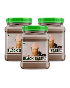 Traditional Kiln Fired Black Salt Powder Kala Namak Non Iodized for weight loss & Healthy Cooking, Natural Substitute of White Salt 1kg pack of 3