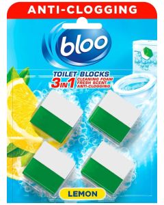 Toilet Blocks, Pack of 4, Toilet Limescale Remover Cistern Block, Toilet Cleaner Block with Cleaning and Foaming Action, Toilet Fresheners – Lemon
