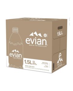 Evian Natural Mineral Water, 12 x 1.5L Bottles