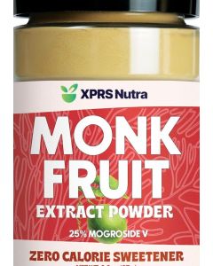 XPRS Nutra Monk Fruit Extract Powder - 1.3 Ounces of 25% Mogroside Zero Calorie Sweetener
