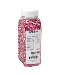 DecoPac Valentine Fusion Mix Sprinkles 27oz Pink Red White Candy Sprinkles in Handheld Container Edible Decorations For Celebration Cakes Cupcakes Cookies and Donuts