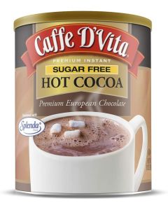 Caffe D'Vita Sugar Free Hot Cocoa Mix - Premium Instant European Chocolate, 10 Ounce Can