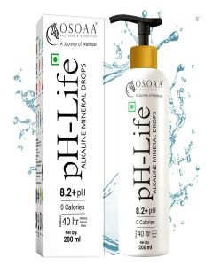 OSOAA Ph-Life Vegetarian Alkaline Mineral Water Drops (200Ml)/Makes 40L Alkaline Water/8.2+ Ph Booster Drops For Ro Water/14 Minerals,0 Calorie/Drinking Water Enhancer Liquid
