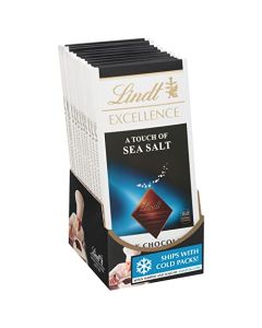 Lindt EXCELLENCE Sea Salt Dark Chocolate Bar Dark Chocolate Candy with a Touch of Sea Salt 35 oz Bar 12 Pack