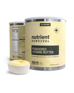 Nutrient Survival Vitamin Butter Powder Freeze Dried Prepper Supplies Emergency Food Supply 16 Essential Nutrients Soy Gluten Free Shelf Stable Up to 10 Years One Can 204 Servings