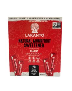 Natural Monkfruit And Erythritol Sweetener Classic 2X Sweeter Than Sugar 40 Sticks * 2.5 G