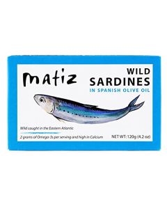 Matiz Sardines in Olive Oil 42 Ounce Can Spanish Gourmet Wild Caught Natural Fish for Tapas Snacks or Meals Protein Rich Sealed Freshness
